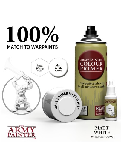 The Army Painter - Base Primer Matt White Undercoat Χρώμα Μοντελισμού (400ml)