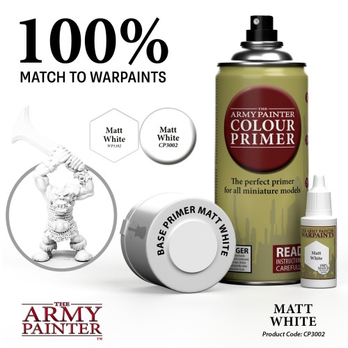 The Army Painter - Base Primer Matt White Undercoat Χρώμα Μοντελισμού (400ml)