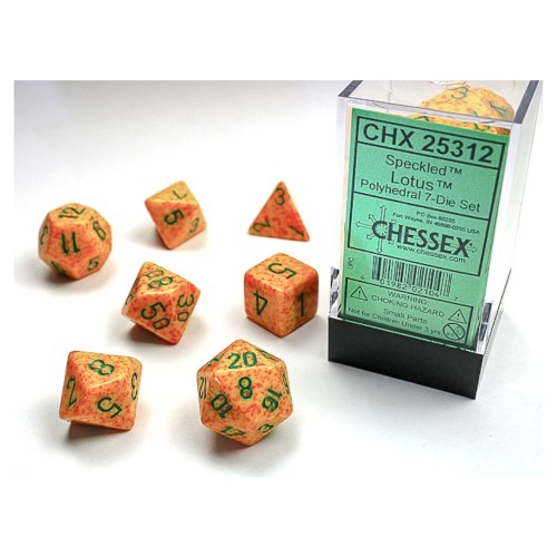 Σετ Ζάρια - 7 Dice Set Speckled Polyhedral Lotus