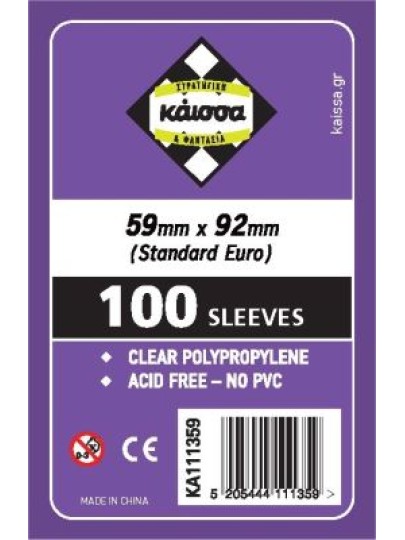 Board Games Sleeves (100 Θήκες) Standard Euro 59x92mm