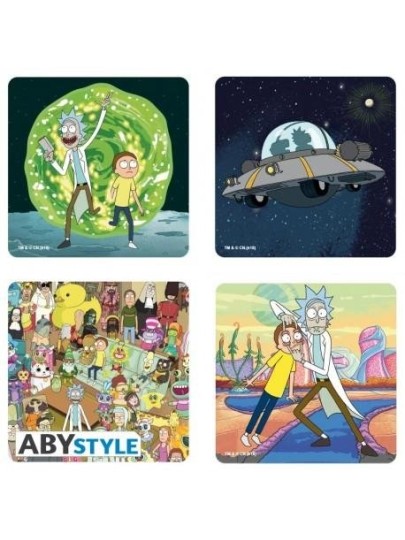 Rick and Morty - Scenes Coasters Set (Σετ 4 Σουβέρ)