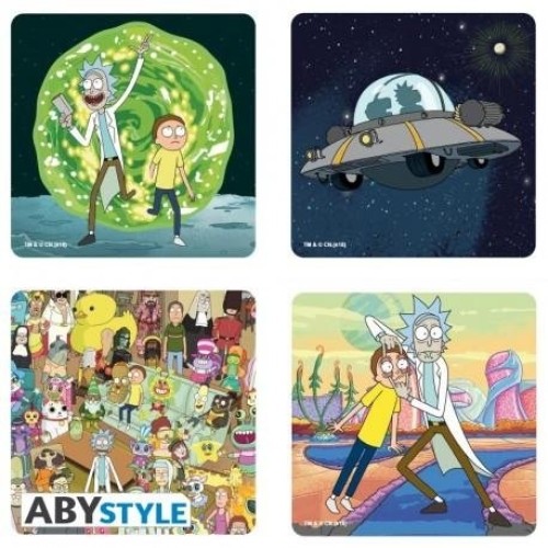 Rick and Morty - Scenes Coasters Set (Σετ 4 Σουβέρ)