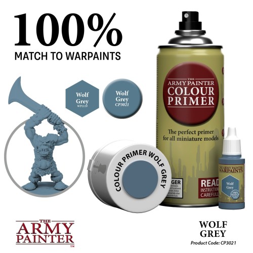 The Army Painter - Colour Primer Wolf Grey Χρώμα Μοντελισμού (400ml)