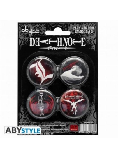 Death Note - Symbols Pin Badges 4-Pack Heads