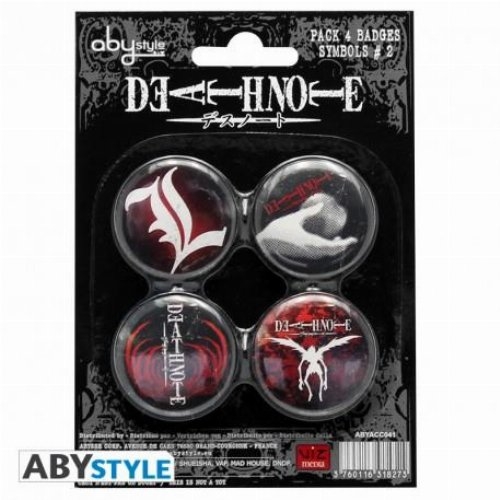 Death Note - Symbols Pin Badges 4-Pack Heads