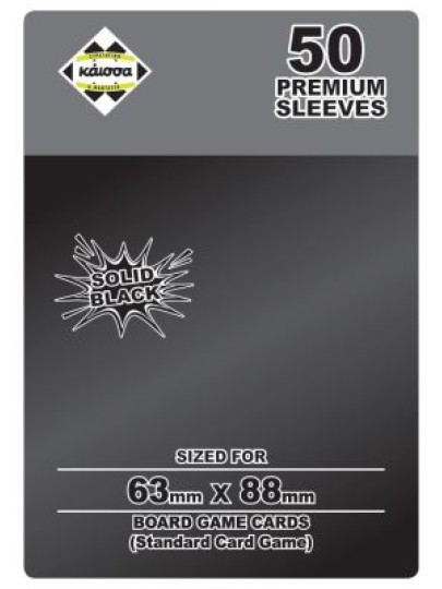 Premium Board Games Sleeves (50 Θήκες) 63x88mm (Black)