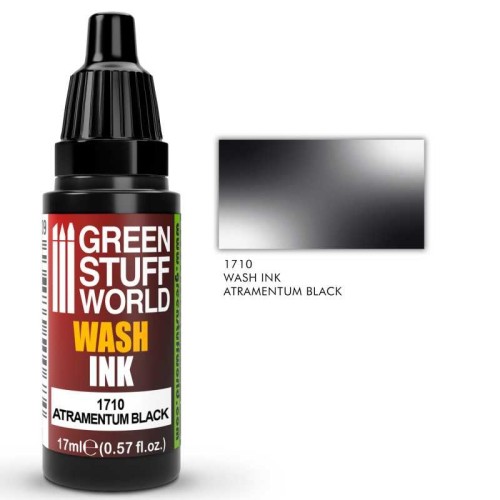 Green Stuff World Wash Ink - Atramentum Black Χρώμα Μοντελισμού (17ml)