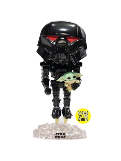 Funko POP! Star Wars: The Mandalorian - Dark Trooper with Child (GITD) #488 Bobble-Head (Exclusive)