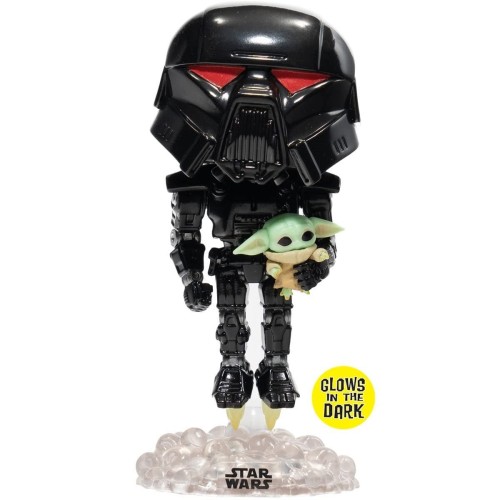 Funko POP! Star Wars: The Mandalorian - Dark Trooper with Child (GITD) #488 Bobble-Head (Exclusive)