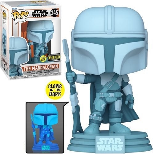 Φιγούρα Funko POP! Star Wars: The Mandalorian - Holographic Mandalorian (GITD) #345 (Exclusive)