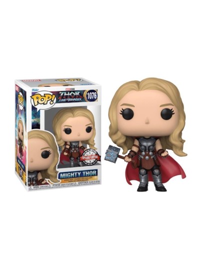 Funko POP! Thor: Love and Thunder - Mighty Thor without Helmet (Metallic) #1076 Φιγούρα (Exclusive)