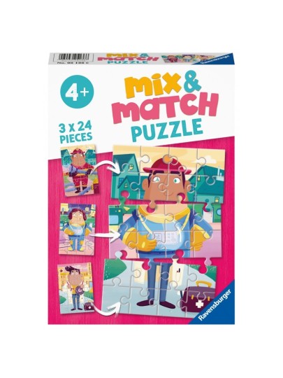 Puzzle 3x24 - Mix & Match: Αγαπημένα Επαγγέλματα