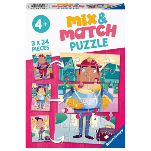 Puzzle 3x24 - Mix & Match: Αγαπημένα Επαγγέλματα