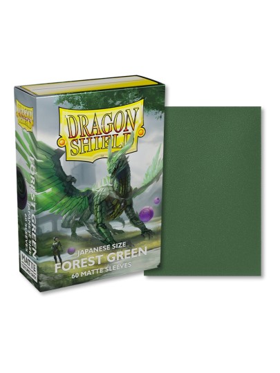 Dragon Shield Sleeves Japanese Small Size - Matte Forest Green (60 Sleeves)