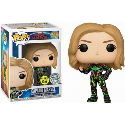 Funko POP! Marvel - Captain Marvel Neon Suit (GITD) #516 Φιγούρα (Exclusive)