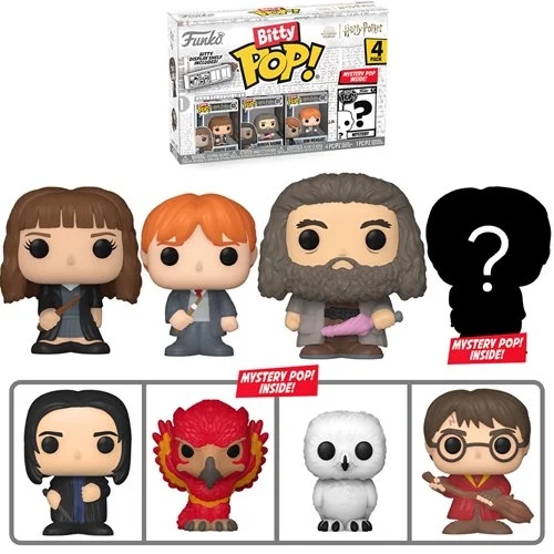 Funko Bitty POP! Harry Potter - Hermione Granger, Rubeus Hagrid, Ron Weasley & Chase Mystery 4-Pack Φιγούρες