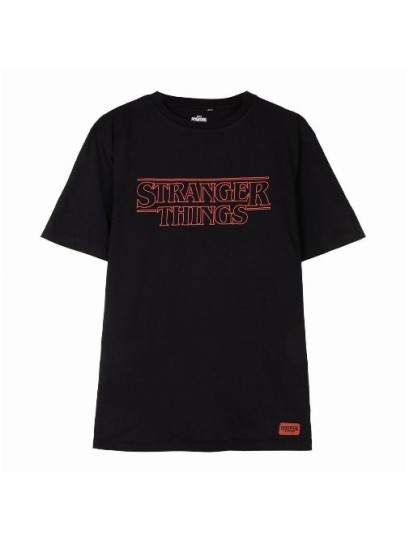 Stranger Things - Red Logo Black T-Shirt (XL)