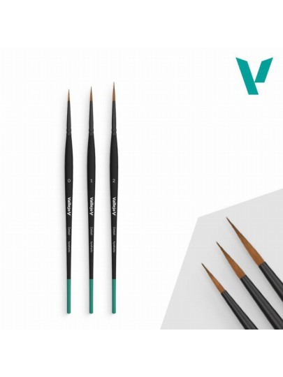 Vallejo - Design Synthetic Brush Set (No. 0, No. 1, No. 2)