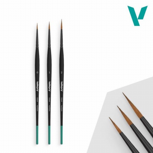 Vallejo - Design Synthetic Brush Set (No. 0, No. 1, No. 2)