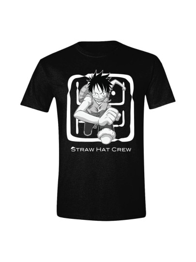 One Piece - Luffy Running Black T-Shirt (L)