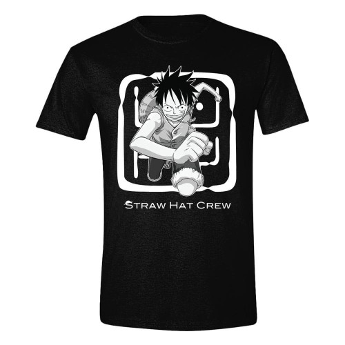 One Piece - Luffy Running Black T-Shirt (L)