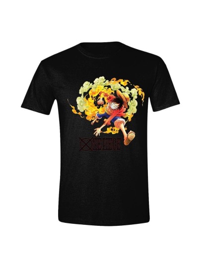 One Piece - Luffy Attack Black T-Shirt (XL)