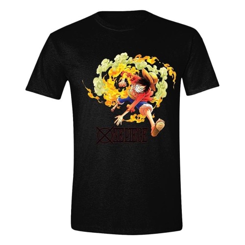 One Piece - Luffy Attack Black T-Shirt (XL)