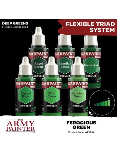 The Army Painter - Warpaints Fanatic: Ferocious Green Χρώμα Μοντελισμού (18ml)