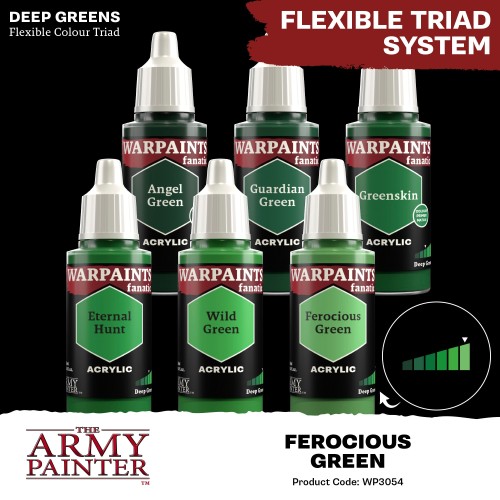 The Army Painter - Warpaints Fanatic: Ferocious Green Χρώμα Μοντελισμού (18ml)