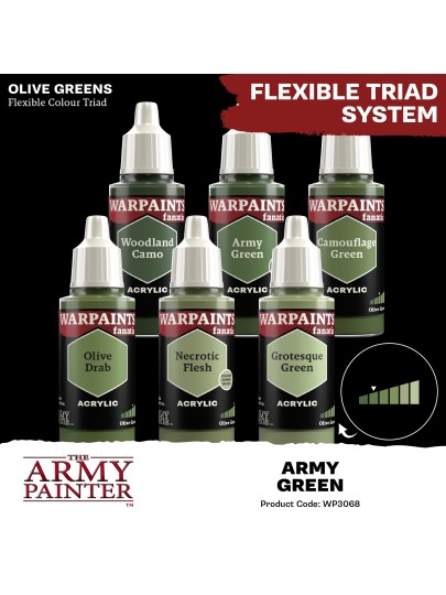 The Army Painter - Warpaints Fanatic: Army Green Χρώμα Μοντελισμού (18ml)