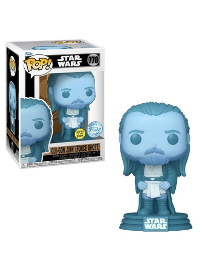 Φιγούρα Funko POP! Star Wars: Qui-Gon Jinn (Force Ghost) (GITD) #778 (Exclusive)